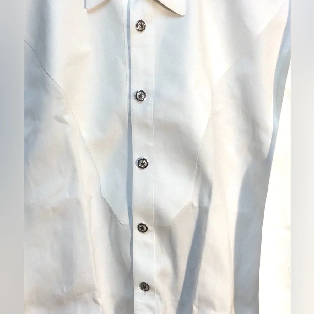 Stubbs Collection Men's Medium Vintage Western Dress Shirt Metal TX Star Buttons